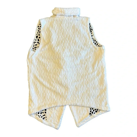 AnyBody Cream/Ivory Drape Front Cable Plush Fleece Vest Layering Size M NWOT - Picture 7 of 12